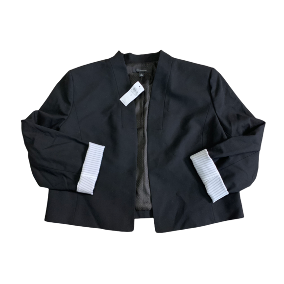 Ann Taylor Jackets & Blazers - New Ann Taylor black suit blazer with stripe cuffs size 8